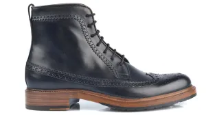 1164 Ettore Boot Brogue Calfskin Leather Black