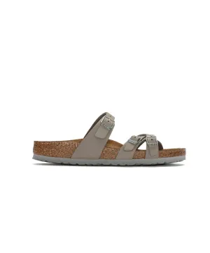 Birkenstock Franca Nubuck Leather Dove Grey Soft Footbed Sandals