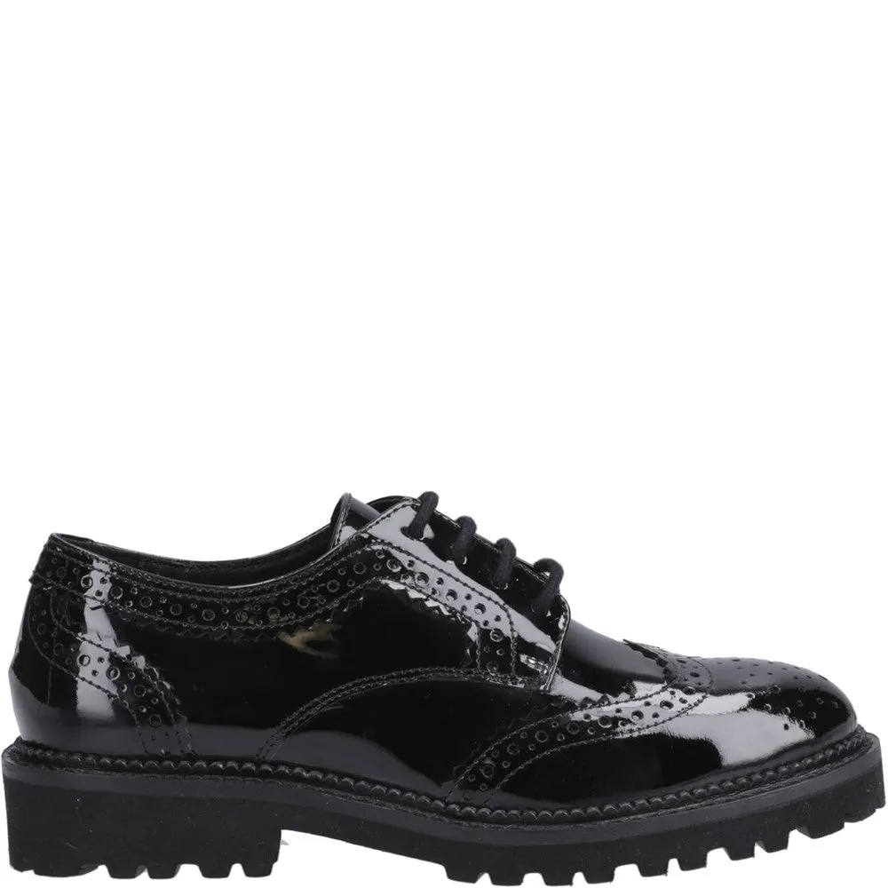 Black Gabi Patent Junior School Shoes