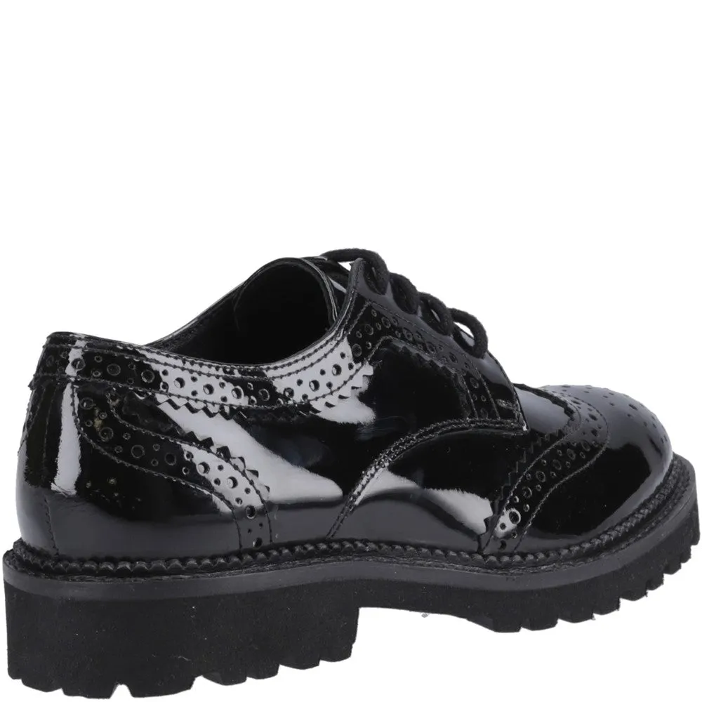 Black Gabi Patent Junior School Shoes