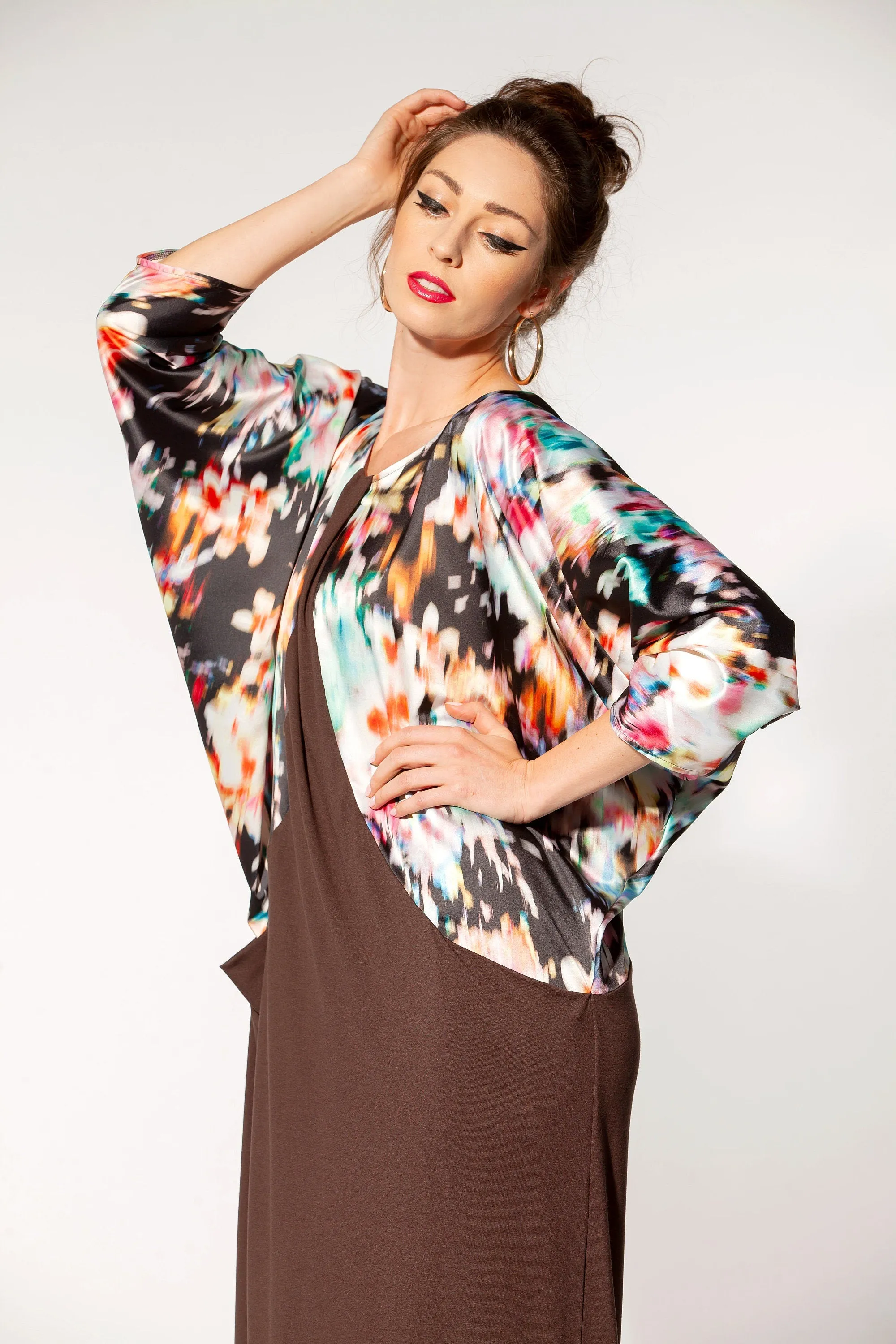 Brown Caftan Maxi Dress by cherryblossomdress, 045.399