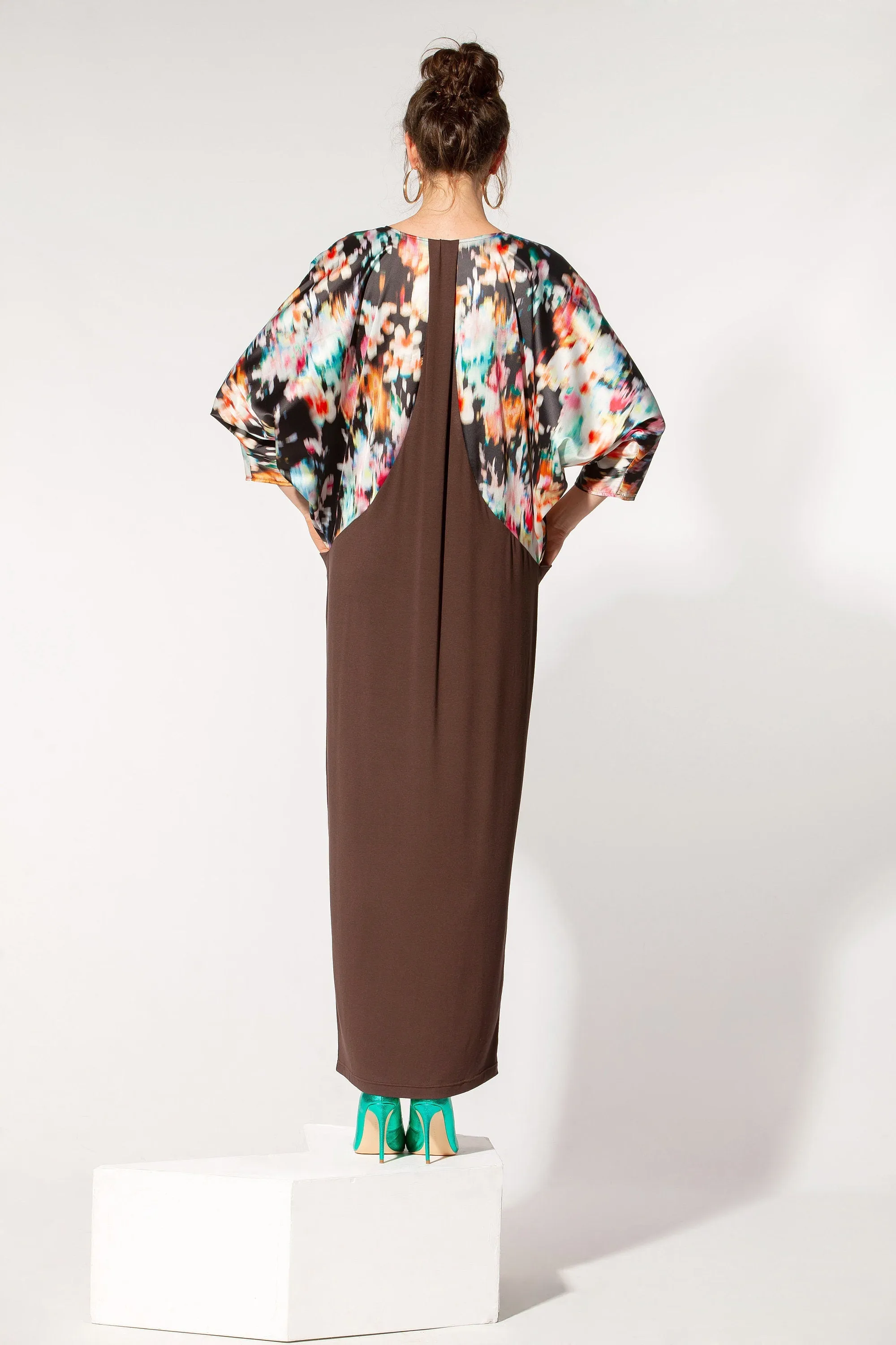 Brown Caftan Maxi Dress by cherryblossomdress, 045.399