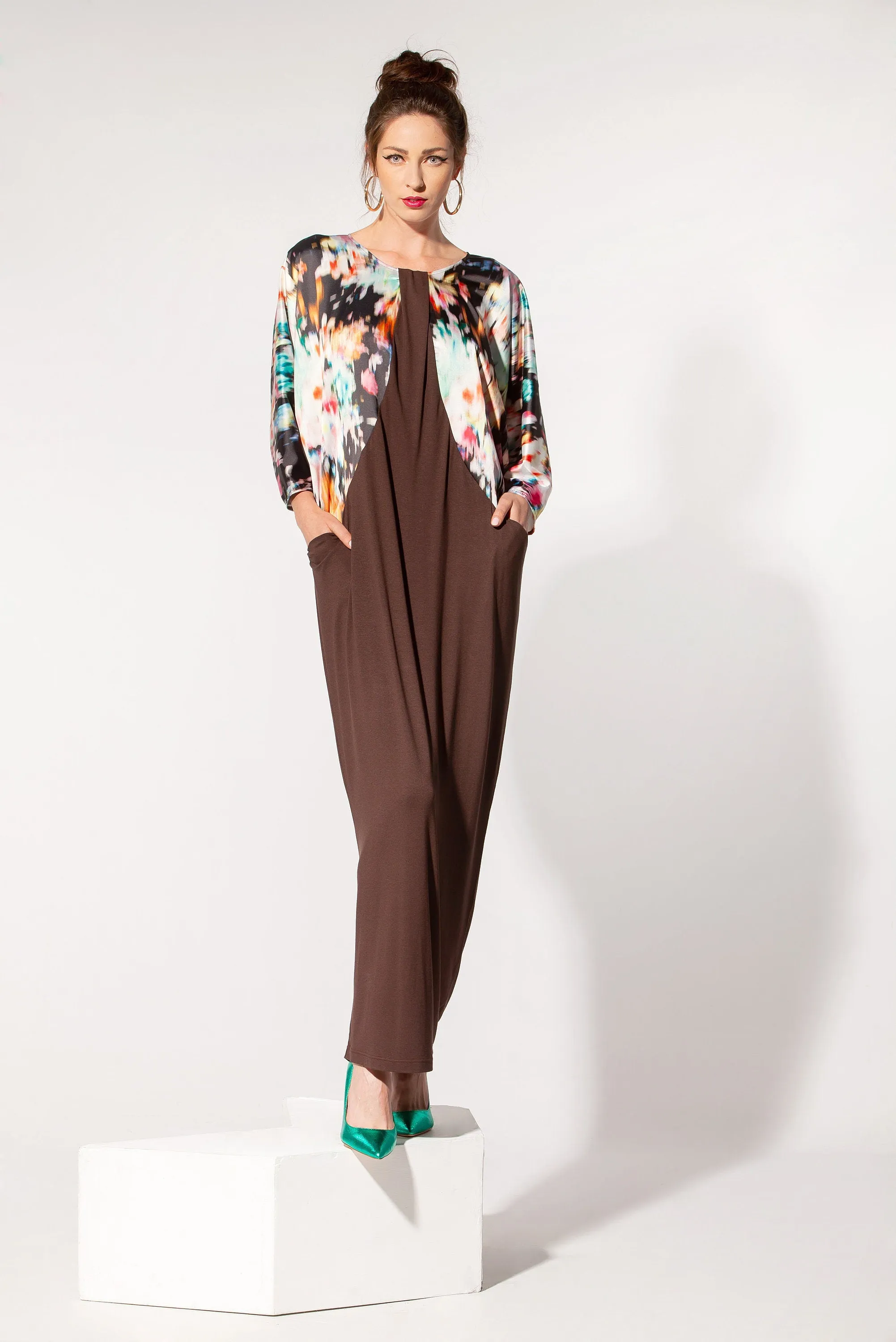 Brown Caftan Maxi Dress by cherryblossomdress, 045.399