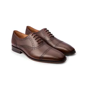 Brown Classic Toecap Brogue Detail Oxford