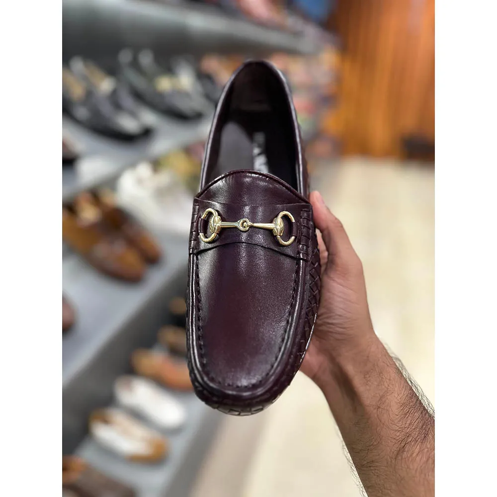 Burgundy Bradided Horsebite Loafers