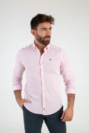 Camisa Lino Rosa Claro