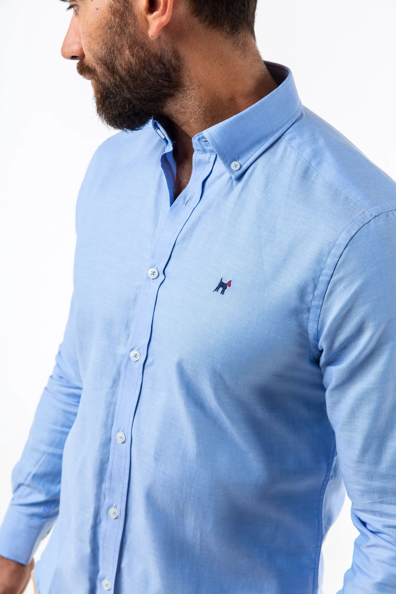 Camisa Oxford Celeste
