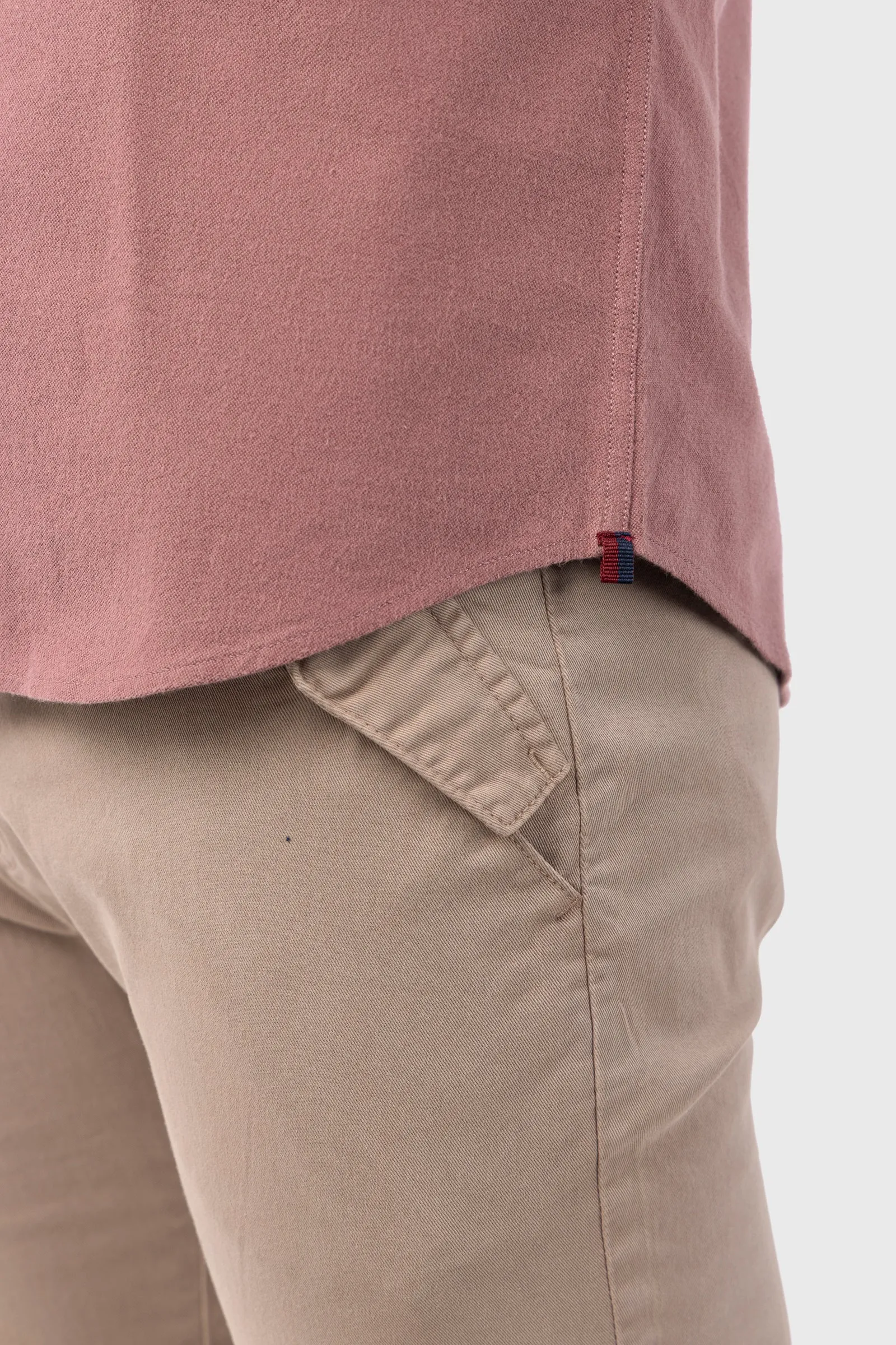 Camisa Oxford Marsala Acabado Brush