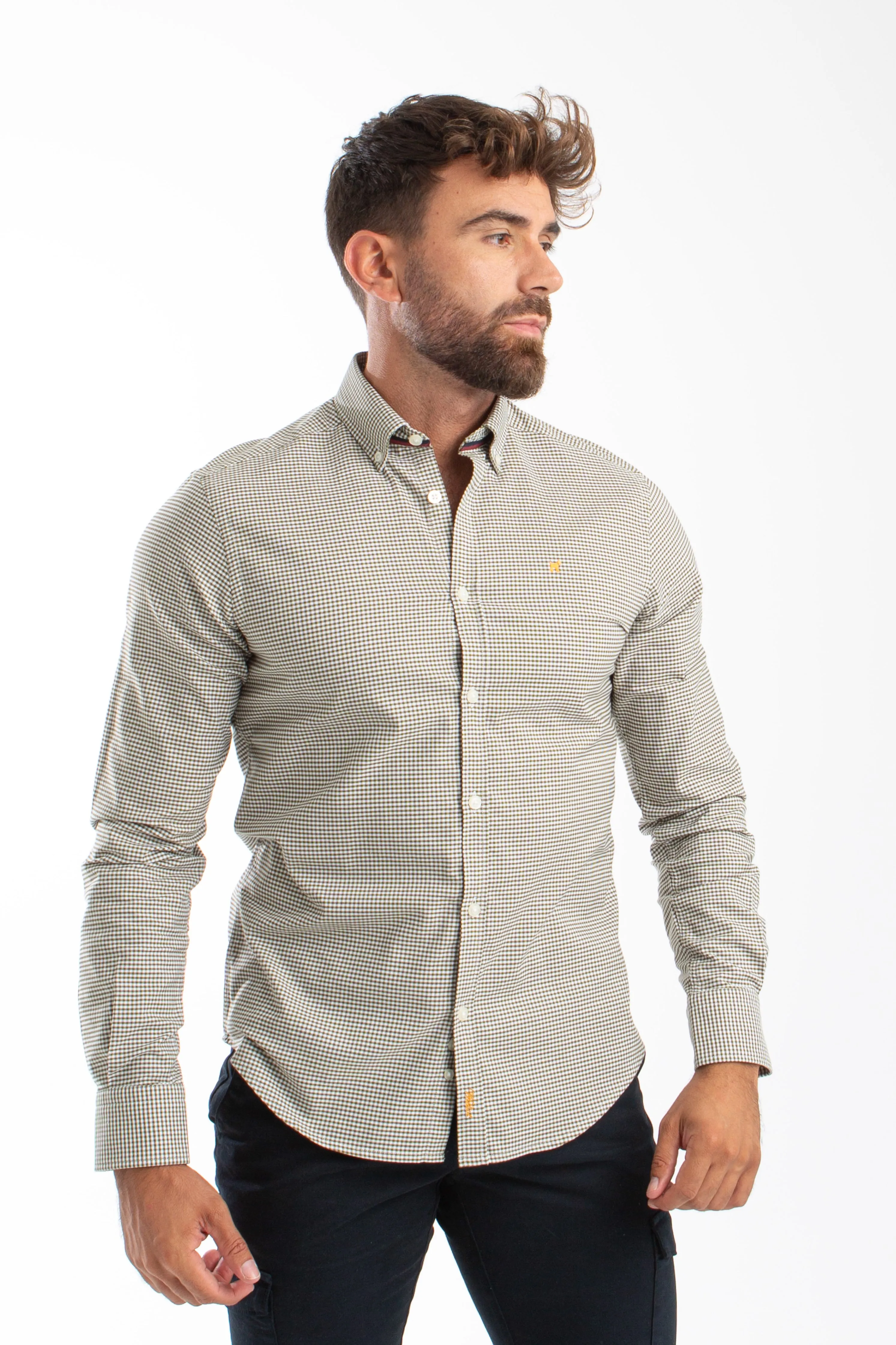 Camisa Vichy Oxford Verde Botella
