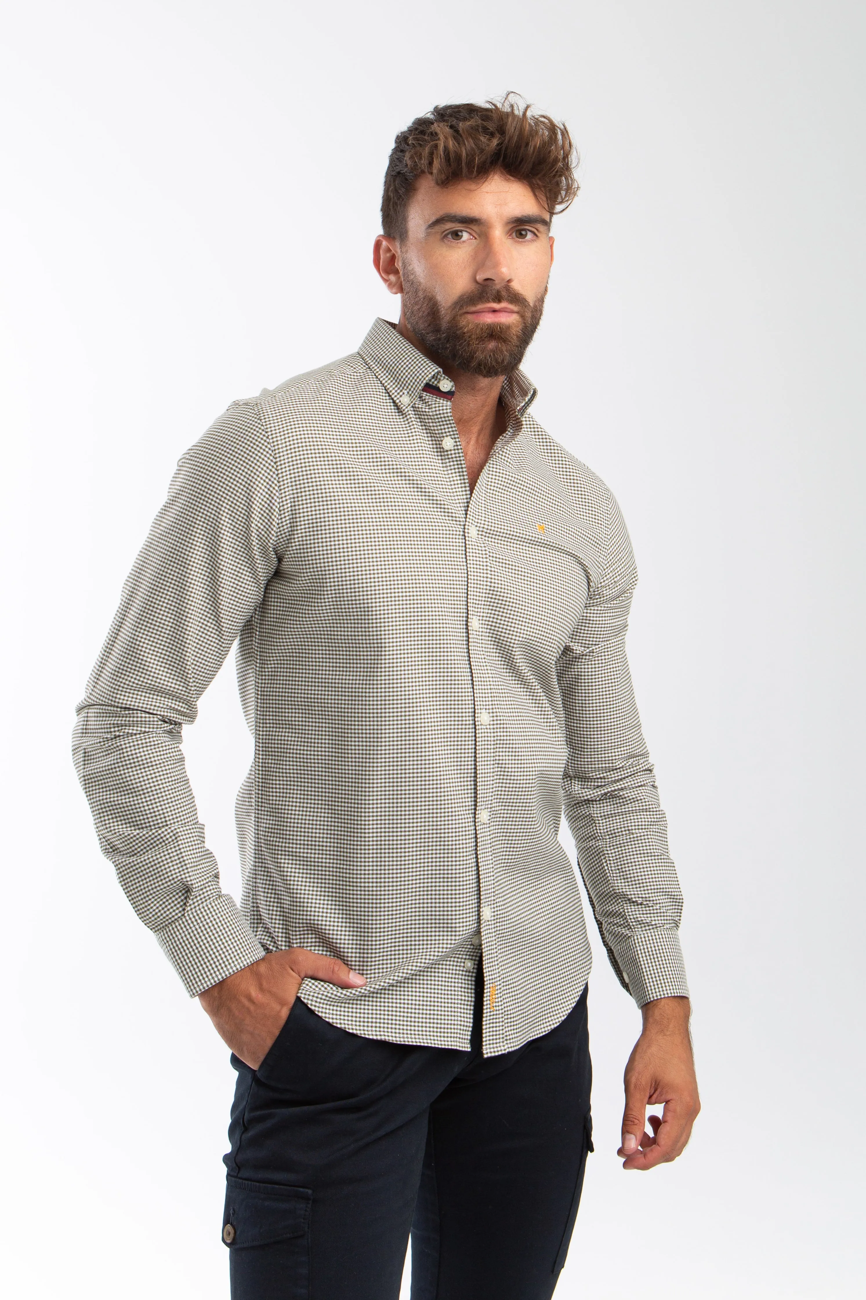 Camisa Vichy Oxford Verde Botella