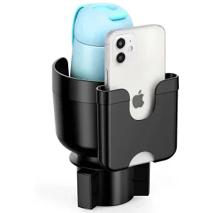 Car Cup Holder 2-in-1, Car Cup Holder Expander Adapter with Adjustable Base, Car Cup Holder Expander Organizer with Phone Holder