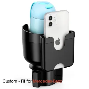 Car Cup Holder 2-in-1, Custom-Fit For Car, Car Cup Holder Expander Adapter with Adjustable Base, Car Cup Holder Expander Organizer with Phone Holder WAMB233