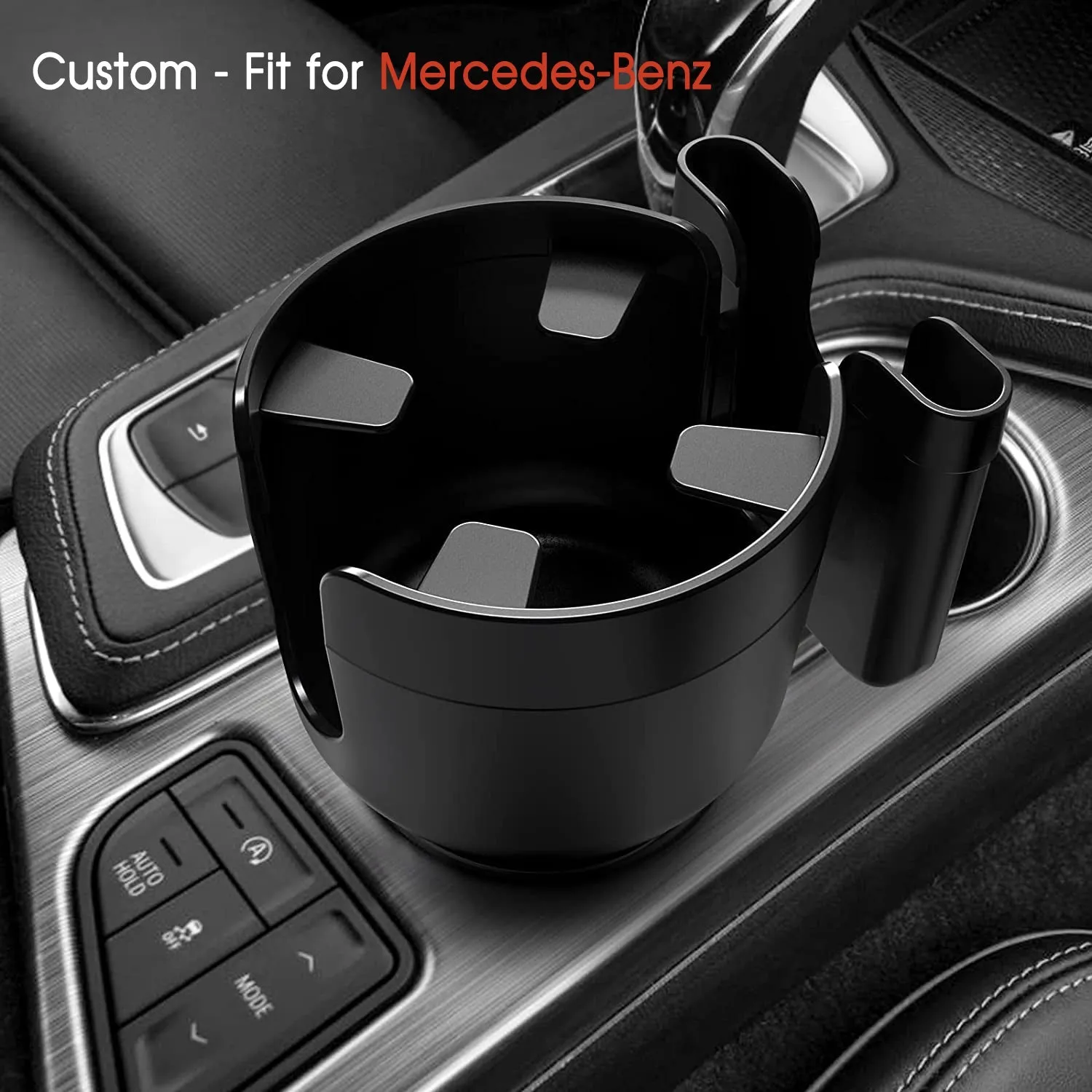 Car Cup Holder 2-in-1, Custom-Fit For Car, Car Cup Holder Expander Adapter with Adjustable Base, Car Cup Holder Expander Organizer with Phone Holder WAMB233