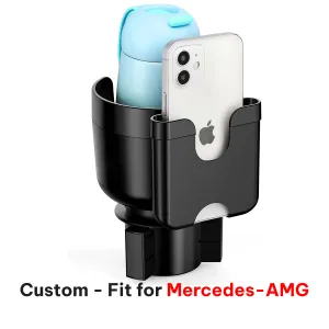 Car Cup Holder 2-in-1, Custom fit for car, Car Cup Holder Expander Adapter with Adjustable Base, Car Cup Holder Expander Organizer with Phone Holder