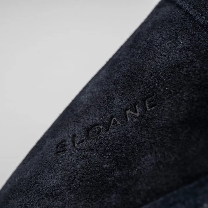 Charlton Navy Suede Slippers in Navy