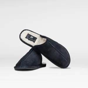 Charlton Navy Suede Slippers in Navy