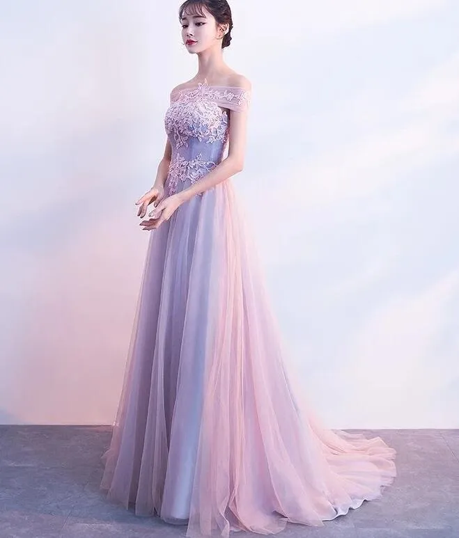 Charming Lilac Tulle Prom Dress ,A-line Party Dress