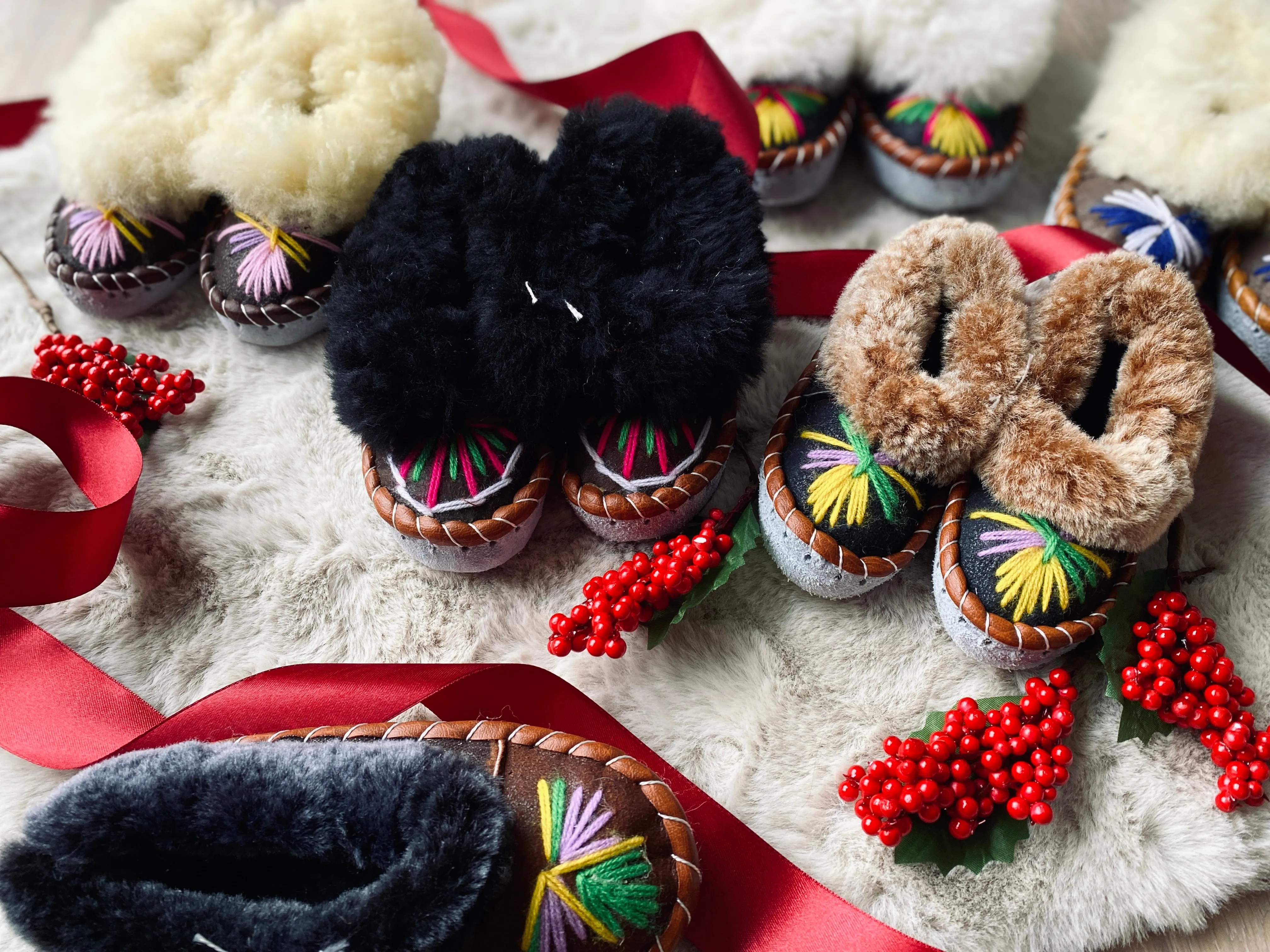 Children's Multicolour Embroidered Slippers Lucky Dip [Seconds]