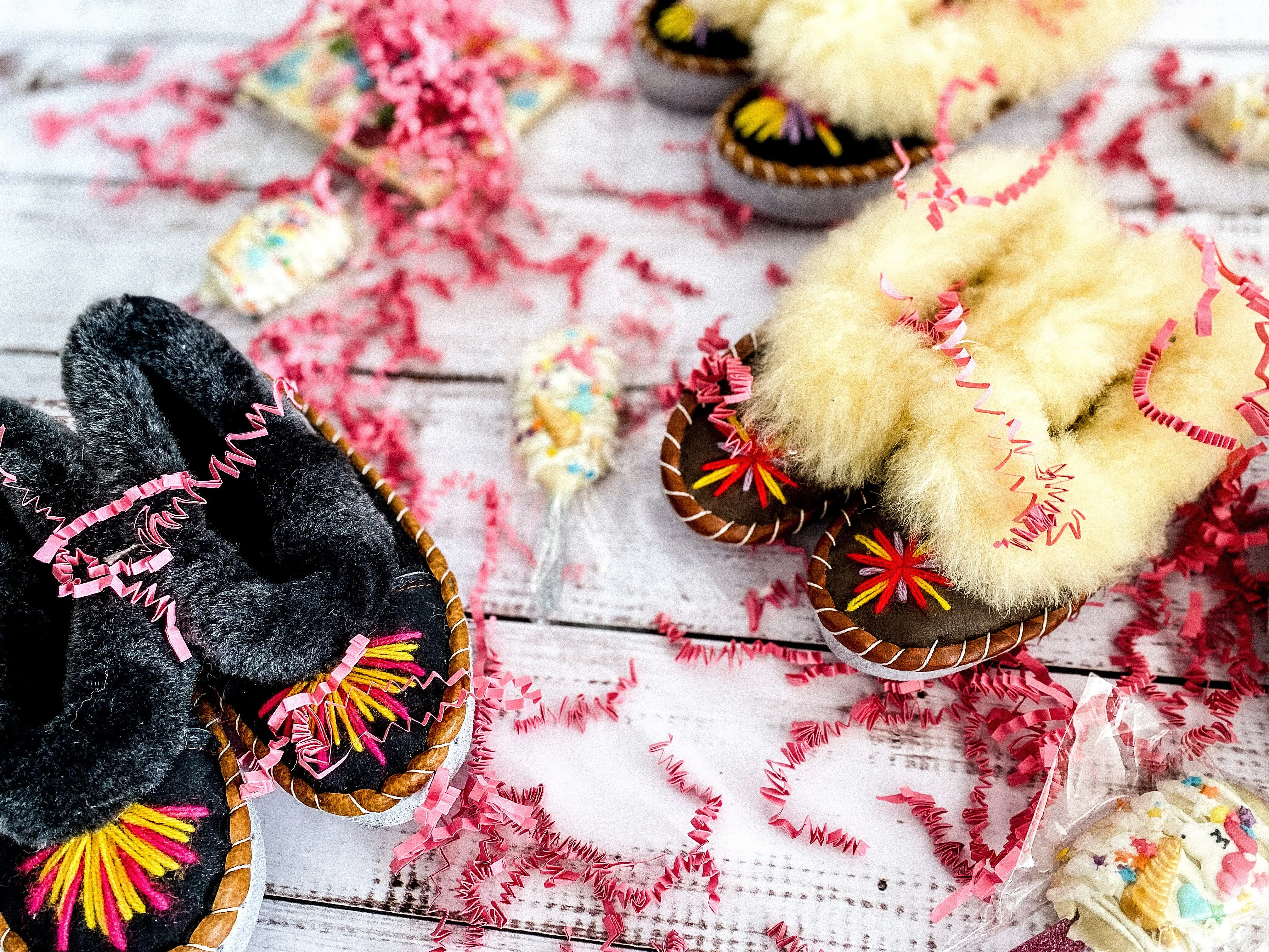 Children's Multicolour Embroidered Slippers Lucky Dip [Seconds]