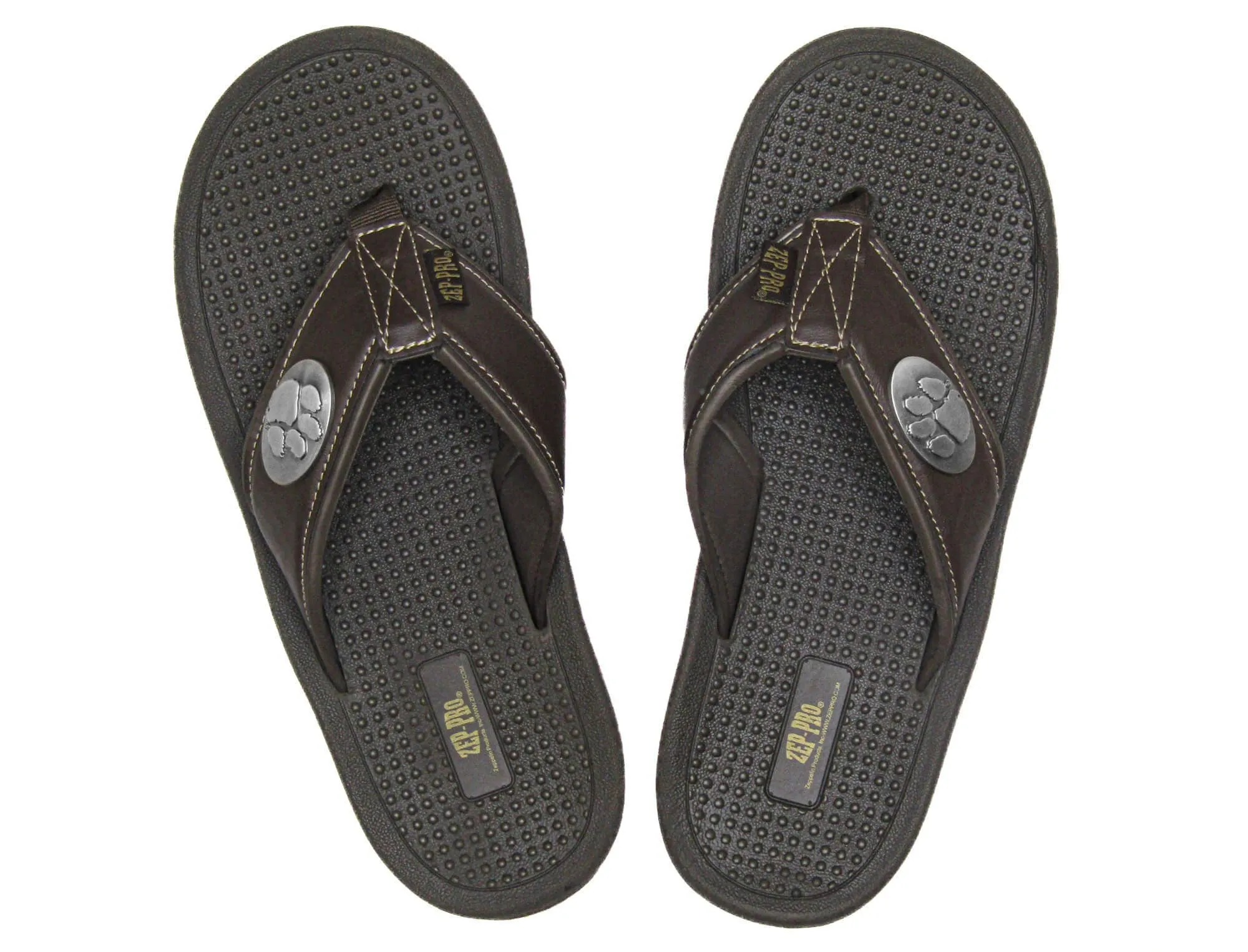 Clemson Tigers Men's Collegiate Brown Flip Flop Sandal.