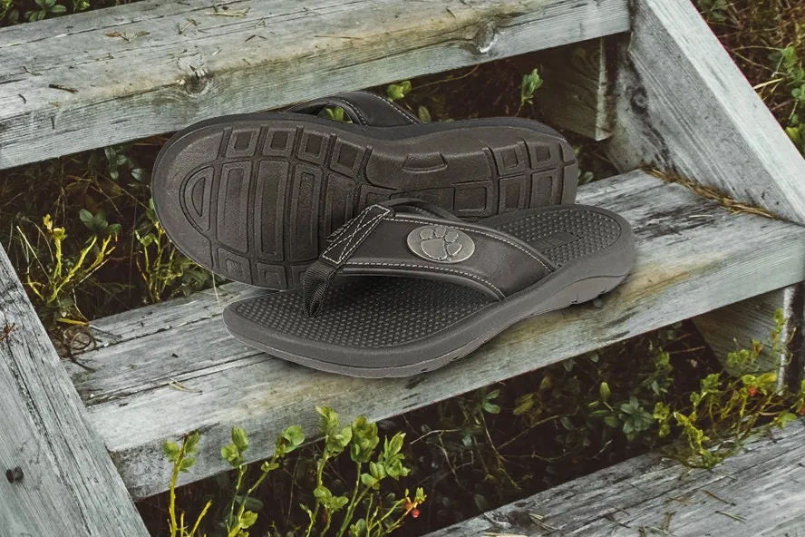 Clemson Tigers Men's Collegiate Brown Flip Flop Sandal.