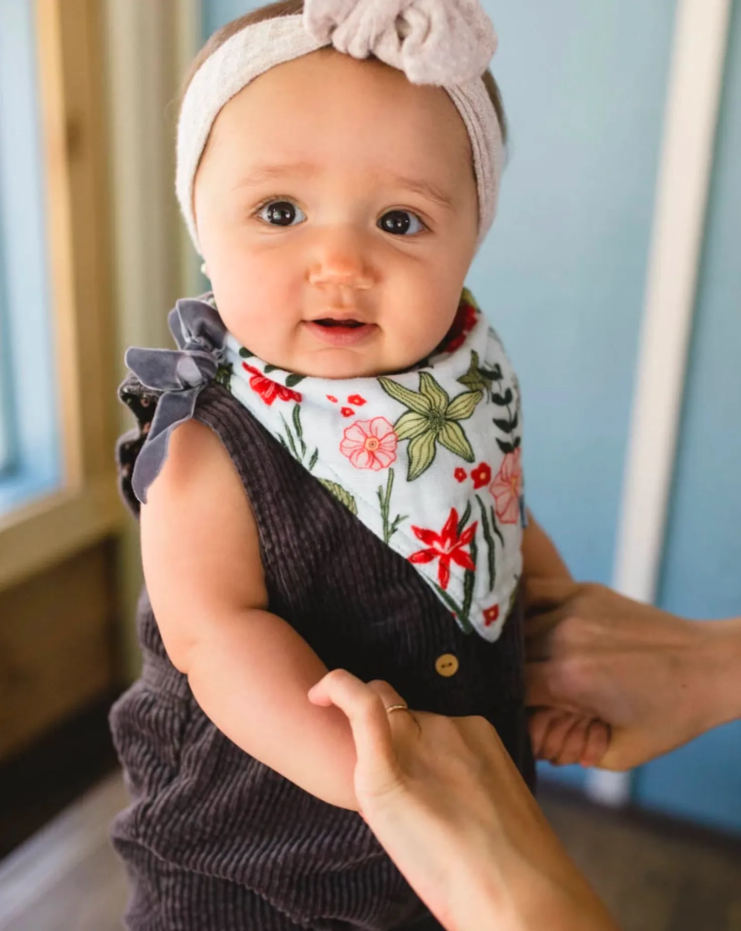 Cotton Muslin Reversible Bib- Primrose Patch