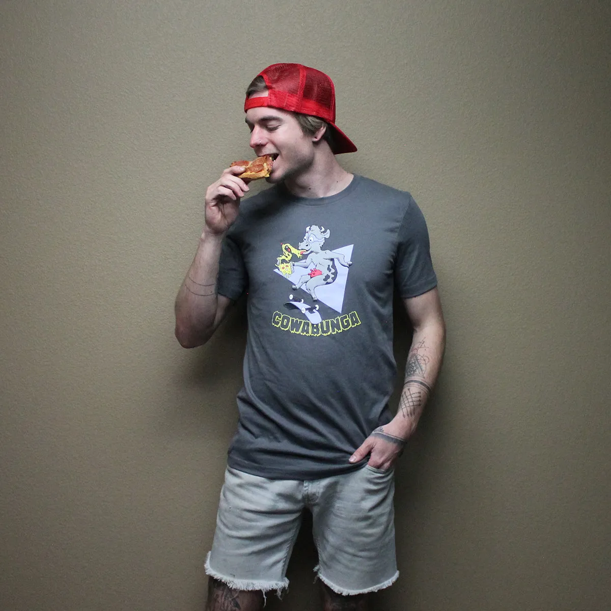 Cowabunga! 90s Skateboard Pizza Teenage Mutant Ninja Turtles Tribute Shirt