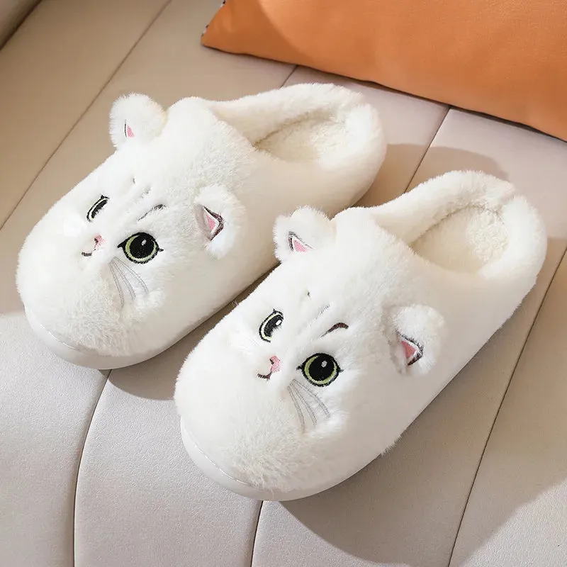 Cozy Cat Velvet Slippers