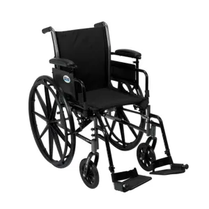 Cruiser III Light Weight Wheelchair with Flip Back Removable Arms, Adjustable Height Desk Arms, Swing away Footrests, 20" - 1 Each