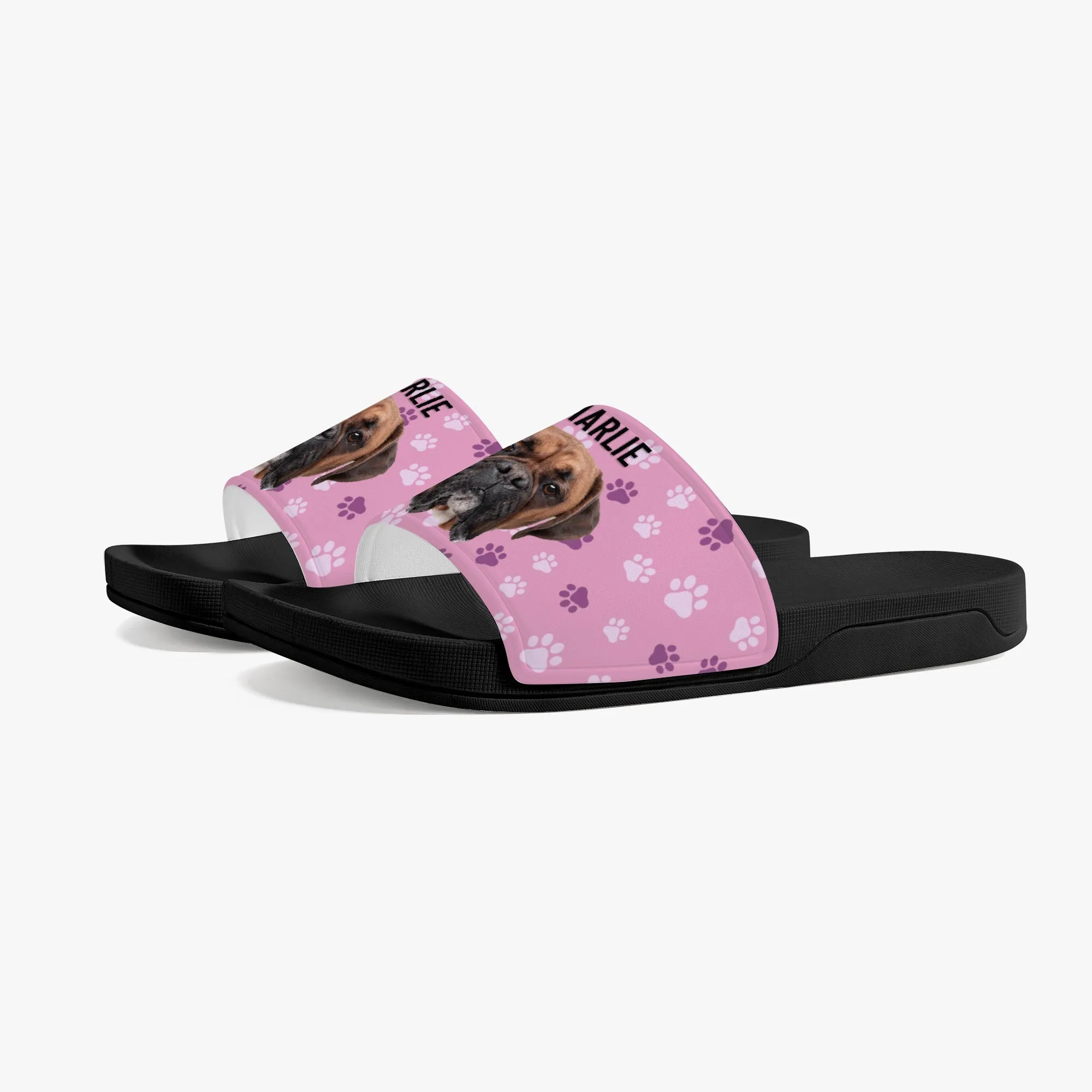 Custom Dog Photo Sandals, Personalized Casual Slides, Custom Dog Portrait Slippers for Dog Lovers