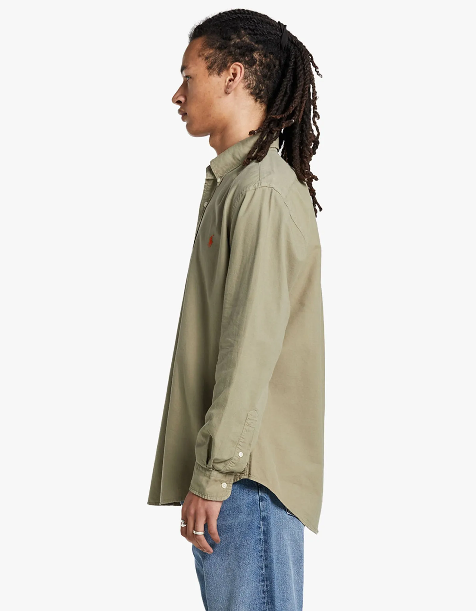Custom Fit Long Sleeve Sport Shirt - Sage Green