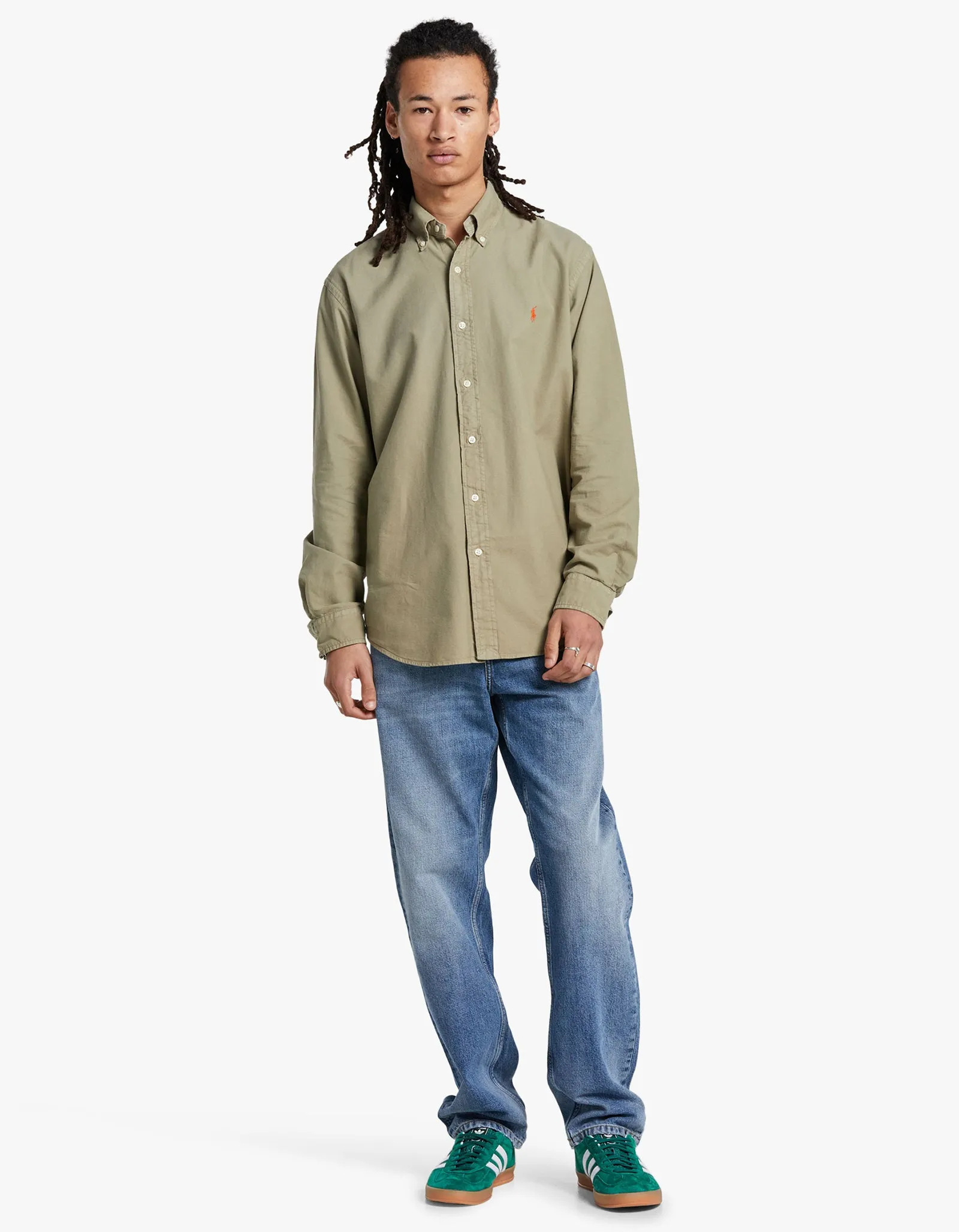 Custom Fit Long Sleeve Sport Shirt - Sage Green