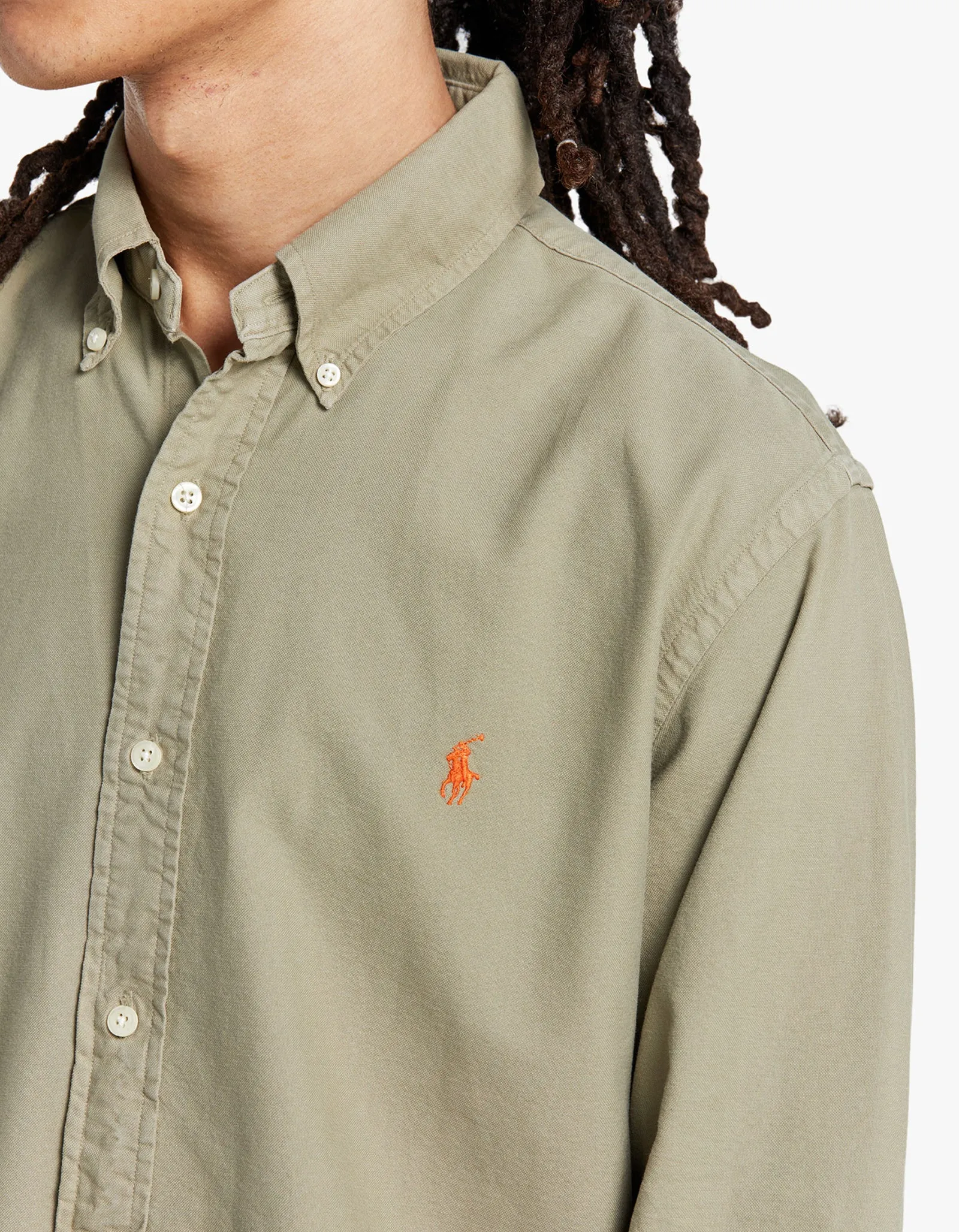 Custom Fit Long Sleeve Sport Shirt - Sage Green