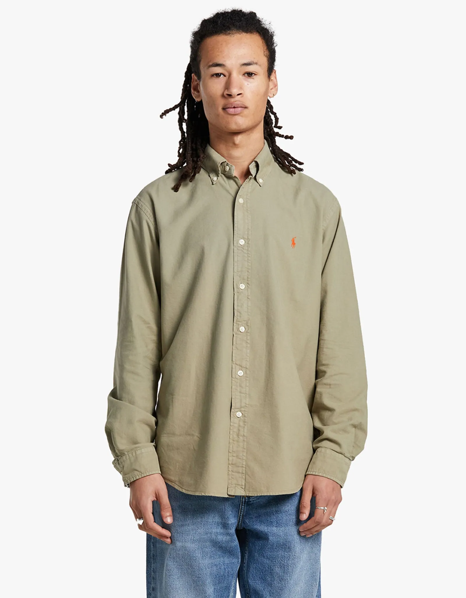 Custom Fit Long Sleeve Sport Shirt - Sage Green