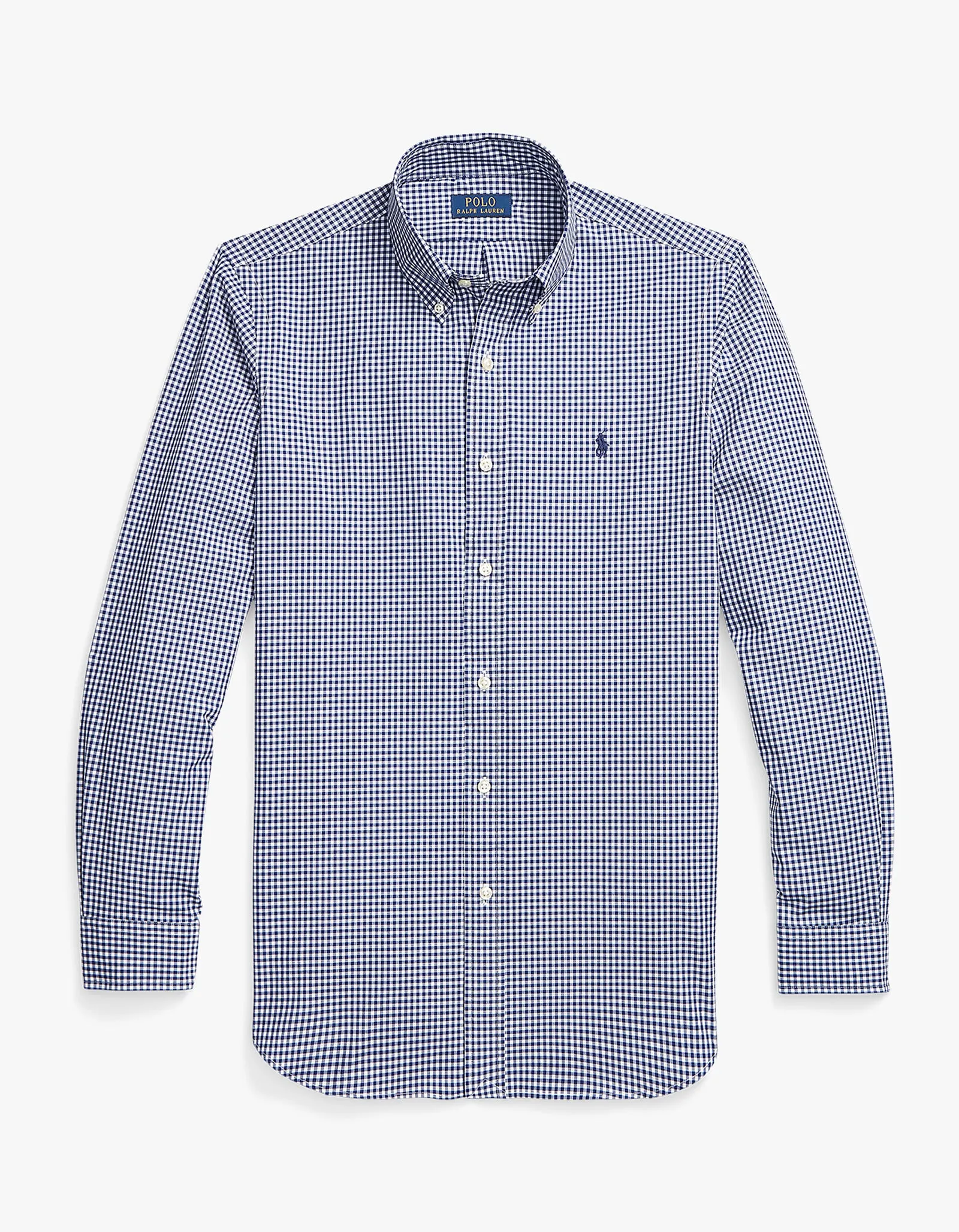 Custom-Fit L/S Sport Shirt - Navy/White