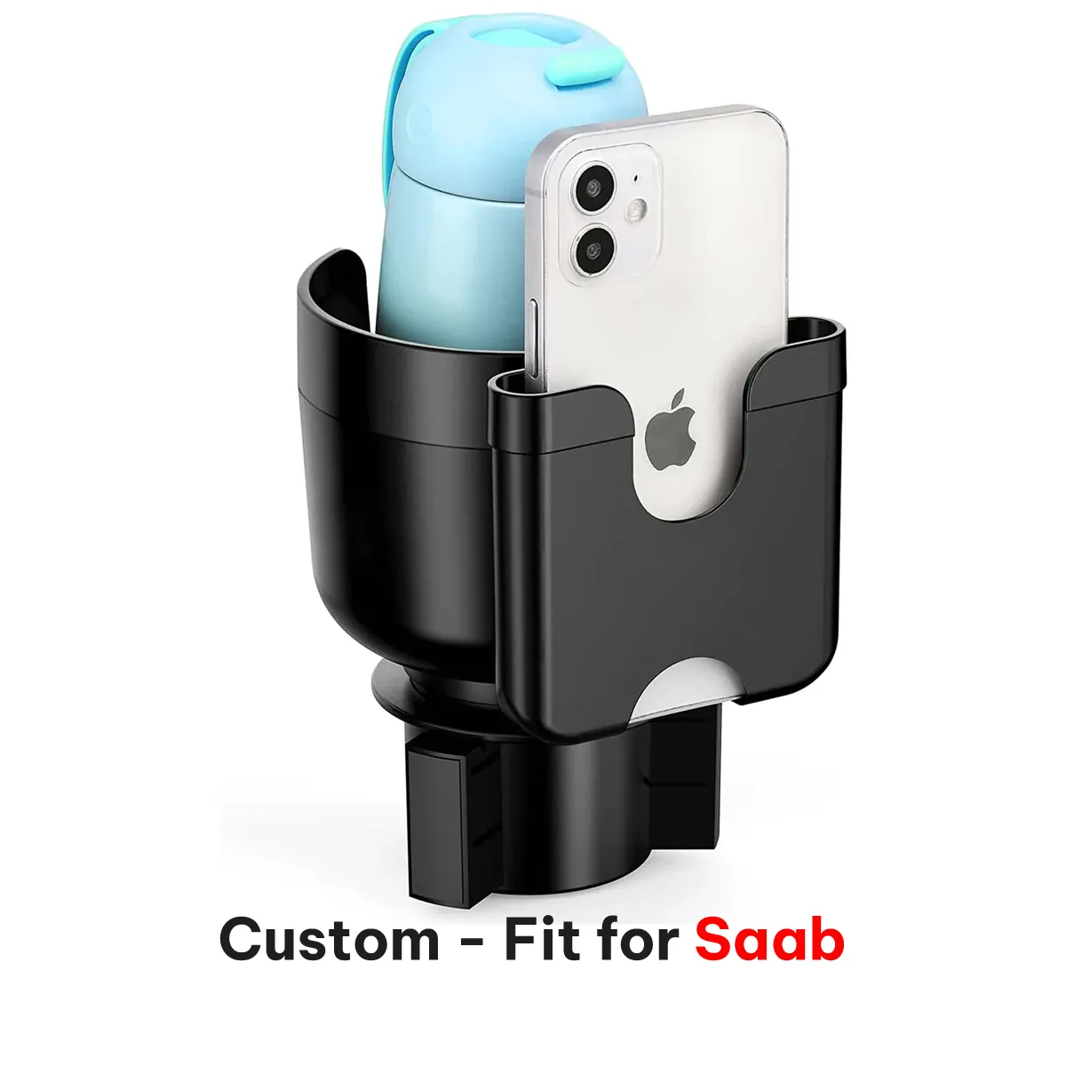 Custom Text Car Cup Holder 2-in-1, Car Cup Holder Expander Adapter with Adjustable Base, Car Cup Holder Expander Organizer with Phone Holder