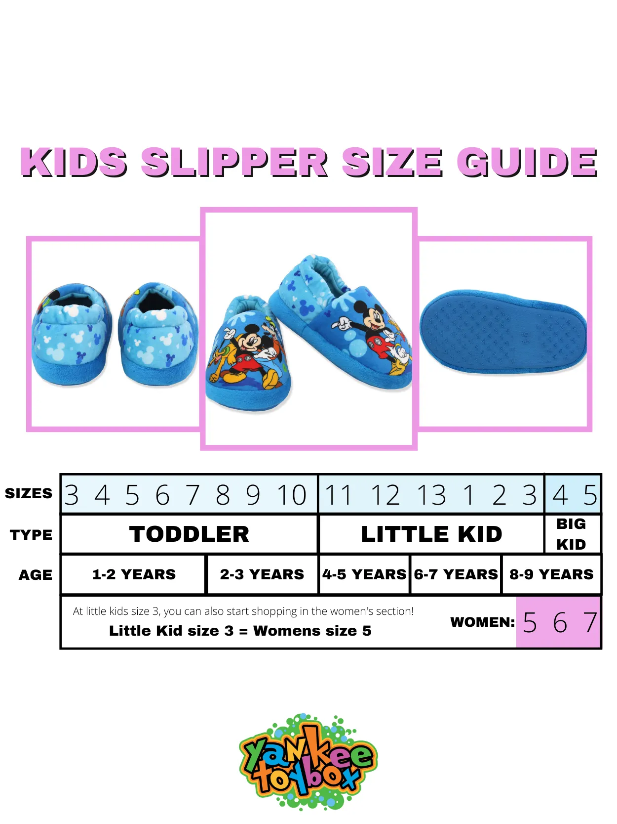 Disney Mickey Mouse and Friends Plush A-line Slippers