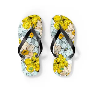 Elegant Floral Flip Flops - Stylish Summer Sandals for Beach & Casual Wear by Margo Makaroff