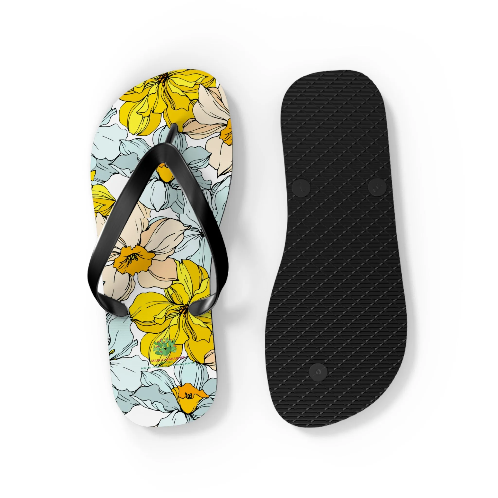 Elegant Floral Flip Flops - Stylish Summer Sandals for Beach & Casual Wear by Margo Makaroff