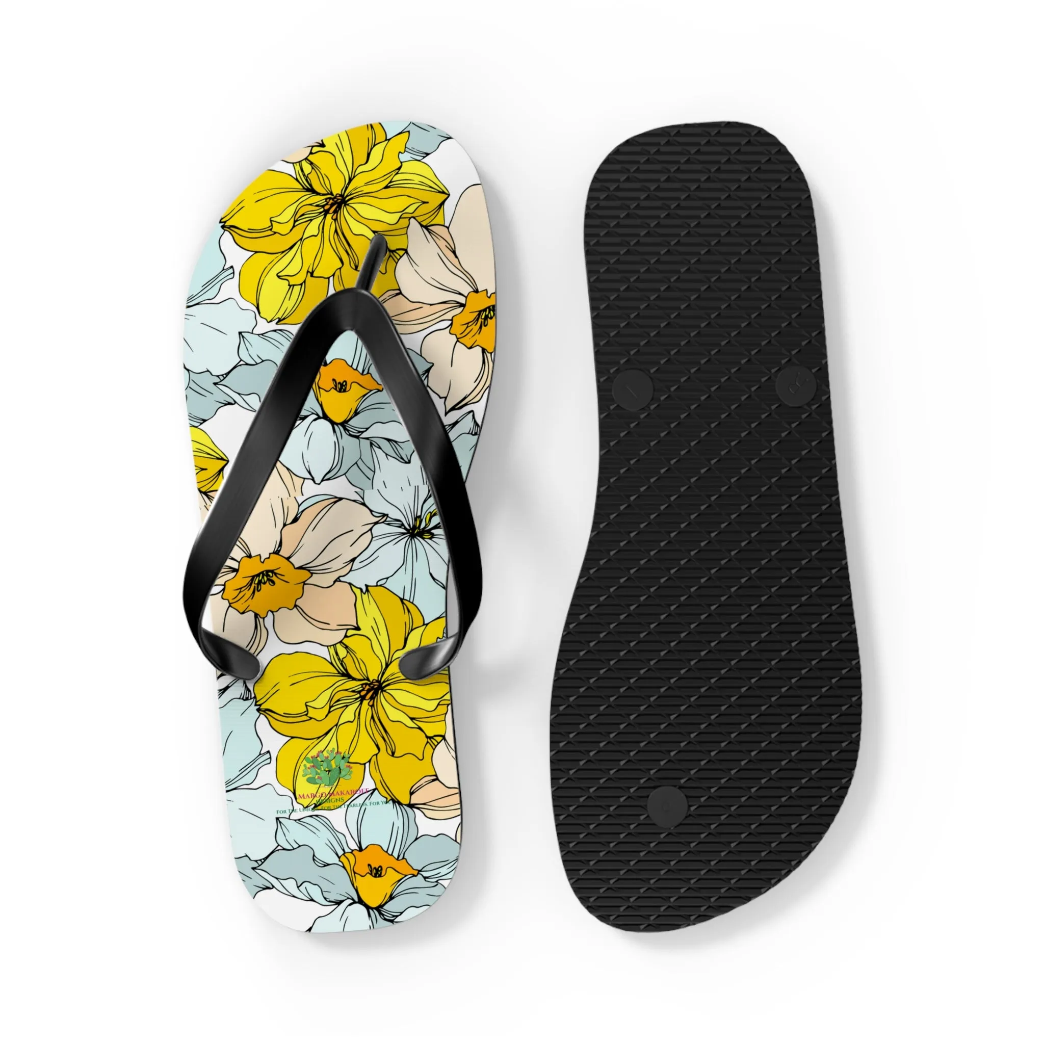 Elegant Floral Flip Flops - Stylish Summer Sandals for Beach & Casual Wear by Margo Makaroff
