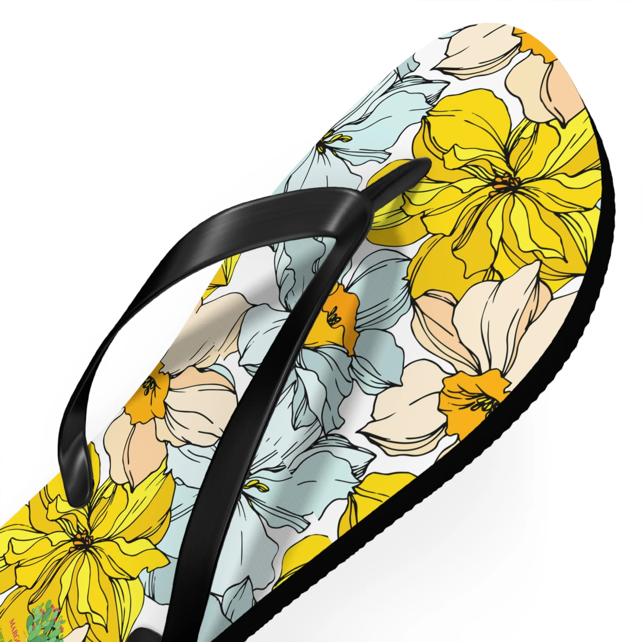 Elegant Floral Flip Flops - Stylish Summer Sandals for Beach & Casual Wear by Margo Makaroff