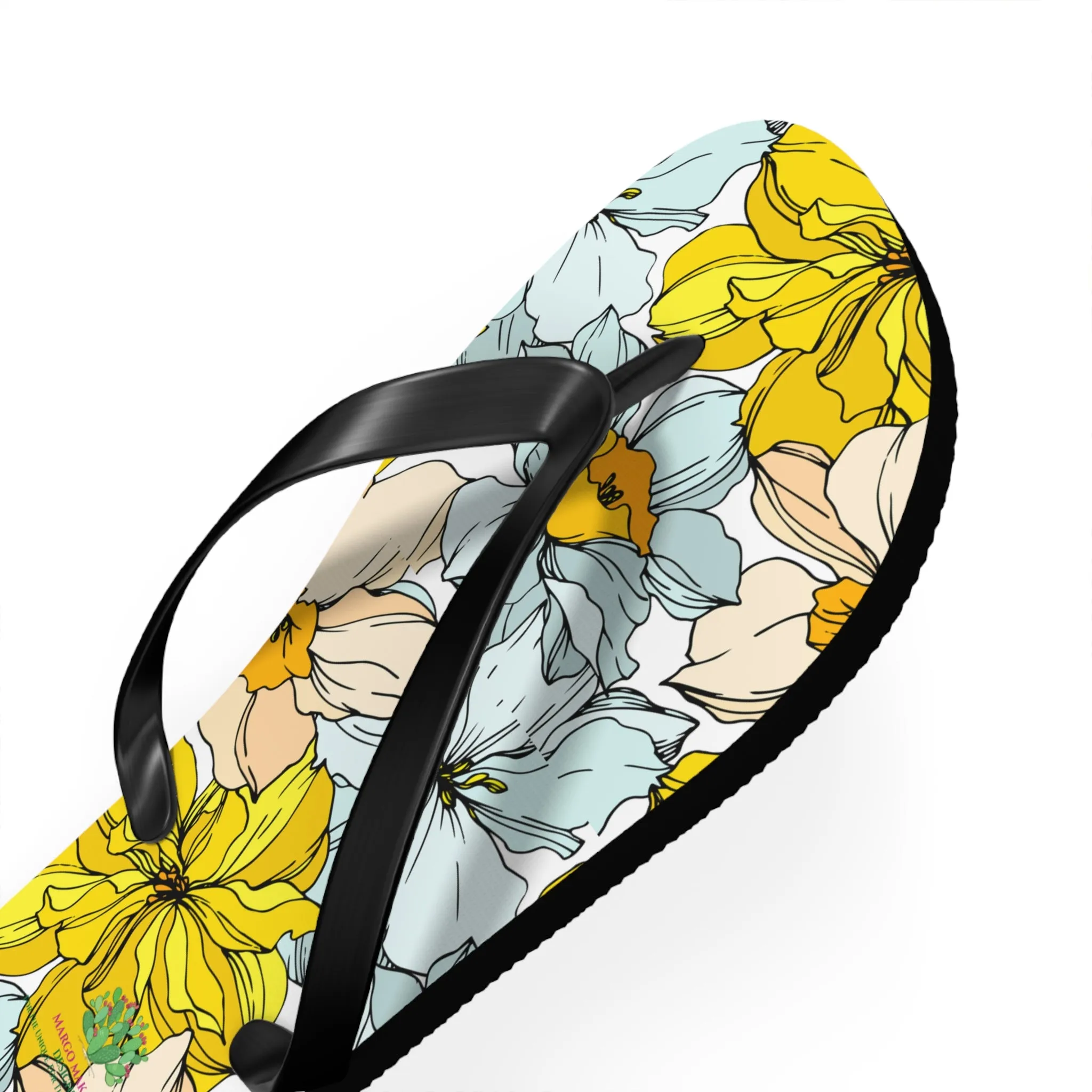 Elegant Floral Flip Flops - Stylish Summer Sandals for Beach & Casual Wear by Margo Makaroff
