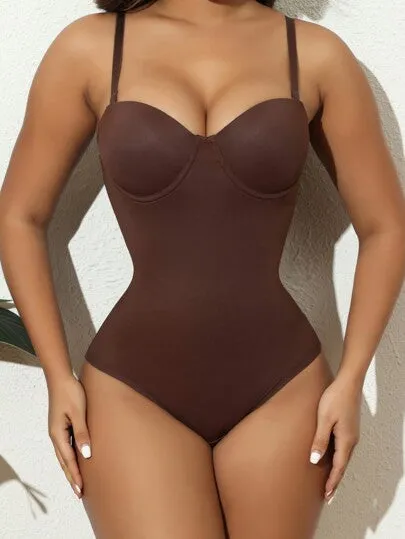 Elegant Seamless Shapewear Jumpsuit with Cupped Top – Sculpting & Smoothing Full-Body Shaper