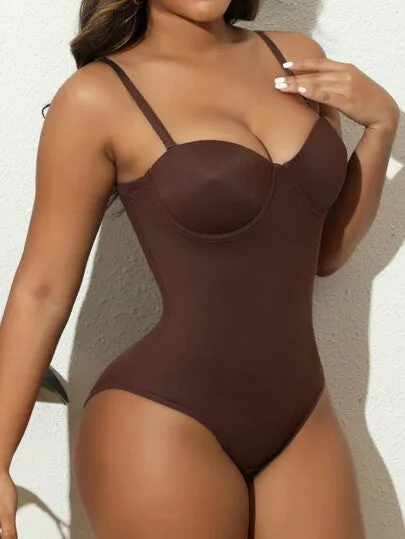 Elegant Seamless Shapewear Jumpsuit with Cupped Top – Sculpting & Smoothing Full-Body Shaper