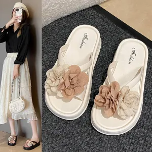 Elegant Stylish Floral Platform Flip-Flops