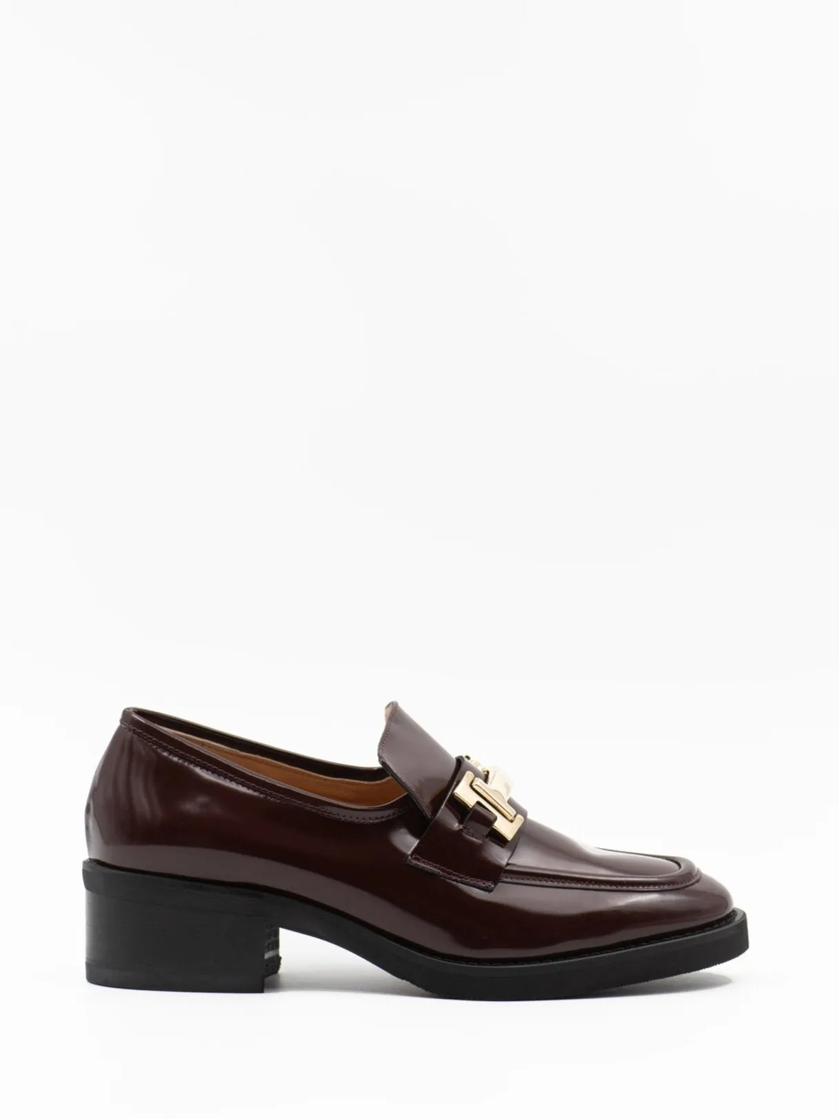 Embellished Glossy Burgundy 40 mm loafers