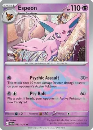 Espeon (Poke Ball Pattern) 33 - SV Prismatic Evolutions Pokemon