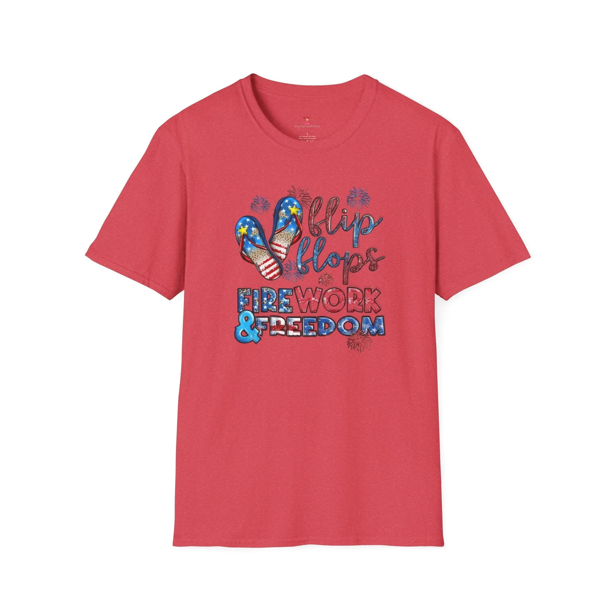 Flip Flops, Freedom, 4th of July,  Softstyle T-Shirt