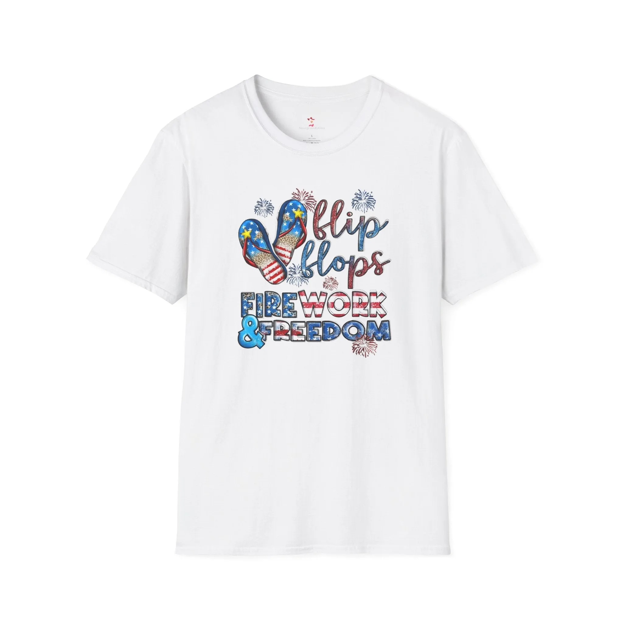 Flip Flops, Freedom, 4th of July,  Softstyle T-Shirt