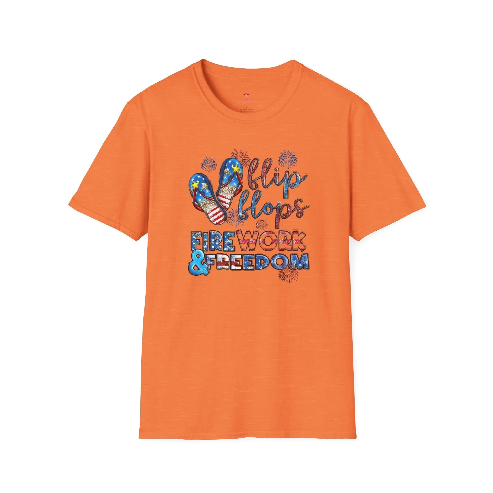 Flip Flops, Freedom, 4th of July,  Softstyle T-Shirt
